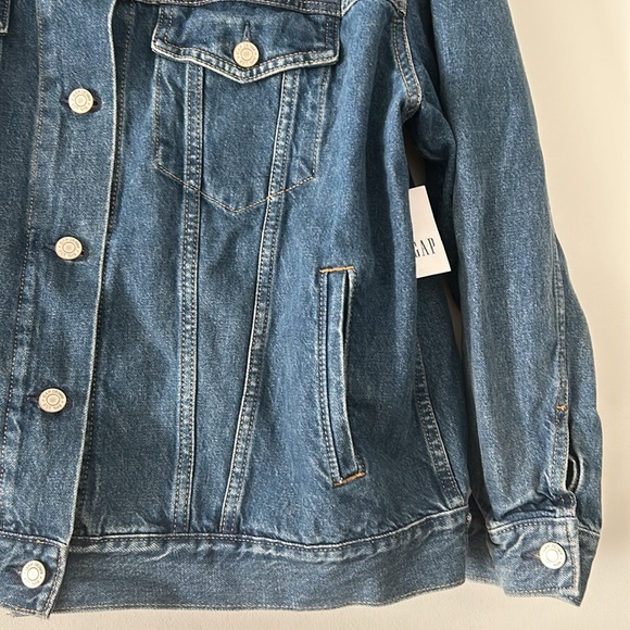 🆕 GAP Denim Trucker Jacket L Large NWT New! Blue - Picture 5 of 11